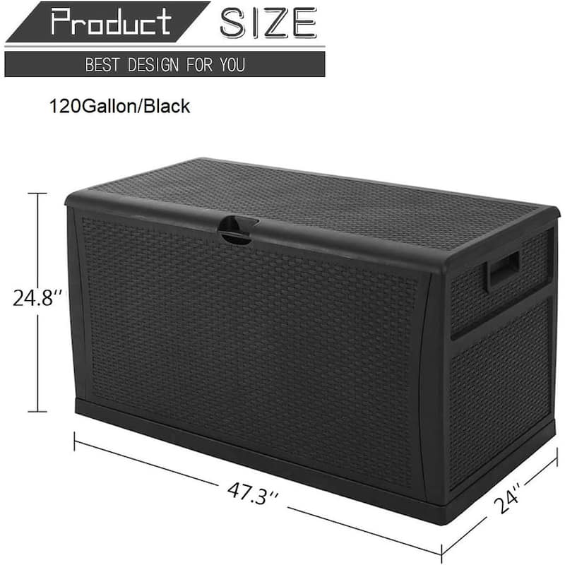 SUNCROWN 75-120 Gallon Weatherproof Resin Outdoor Storage Deck Box for Furniture and Supplies