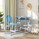 preview thumbnail 13 of 25, Qaba Kids Desk and Chairs Set, Height Adjustable Children School Study Desk with Tilt Desktop, Storage Drawer