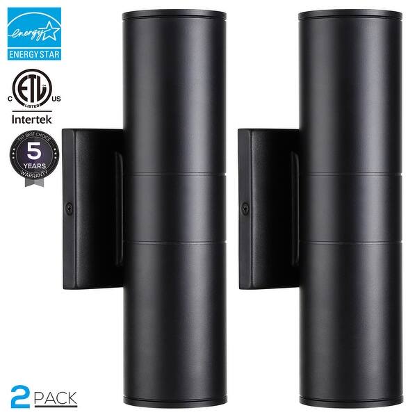 Shop 20w Led Wall Mount Lamp 120w Cylinder Up Down Light Pack Of 2 Overstock 21693028