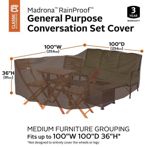 Classic Accessories Madrona RainProof General Purpose Patio Cover, Dark Cocoa On Sale Bed