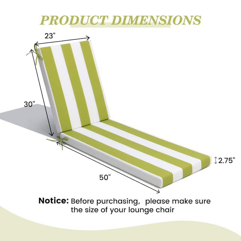 Pellebant Outdoor Patio Chaise Lounge Cushion