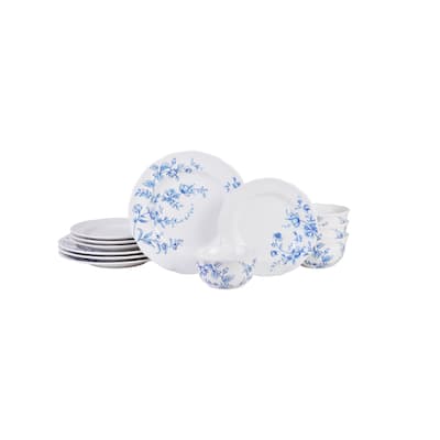 Bellamy Blue Porcelain 12 Pc Dinnerware Set