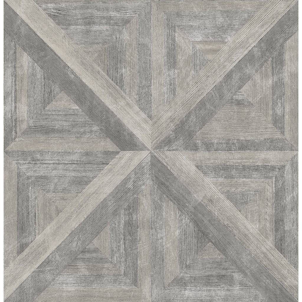 A-Street Prints Carriage Taupe Geometric Wood Wallpaper