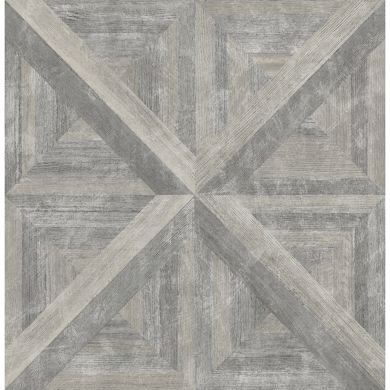A-Street Prints Carriage Taupe Geometric Wood Wallpaper