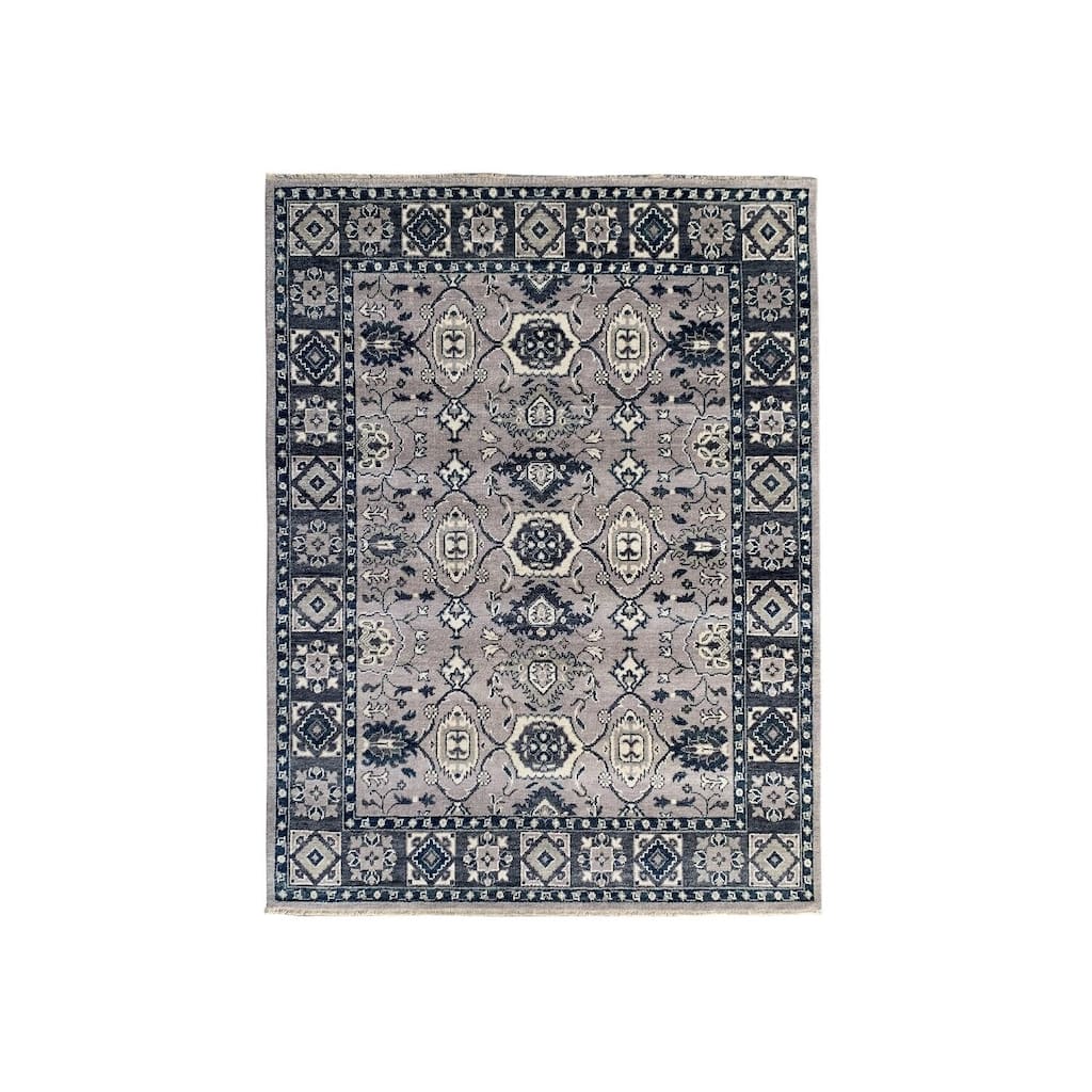 Gray Hand Knotted Wool Traditional Malayer Rug, 9' x 12', soft cozy statement rug - L