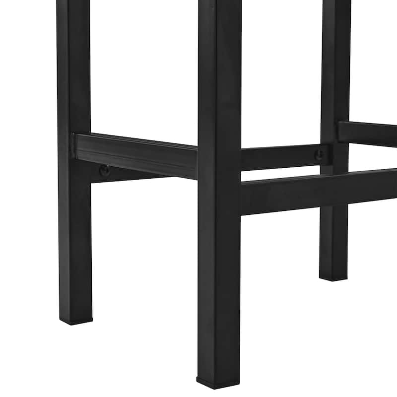 Backless Cushioned Faux Leather Bar Stools Counter Height Stools with Metal Frame - 24" H