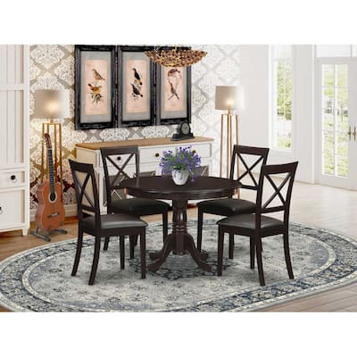 Round Kitchen Dining Table Set - 5 Piece Dinette Set with Chairs - Modern Table & Chair Set