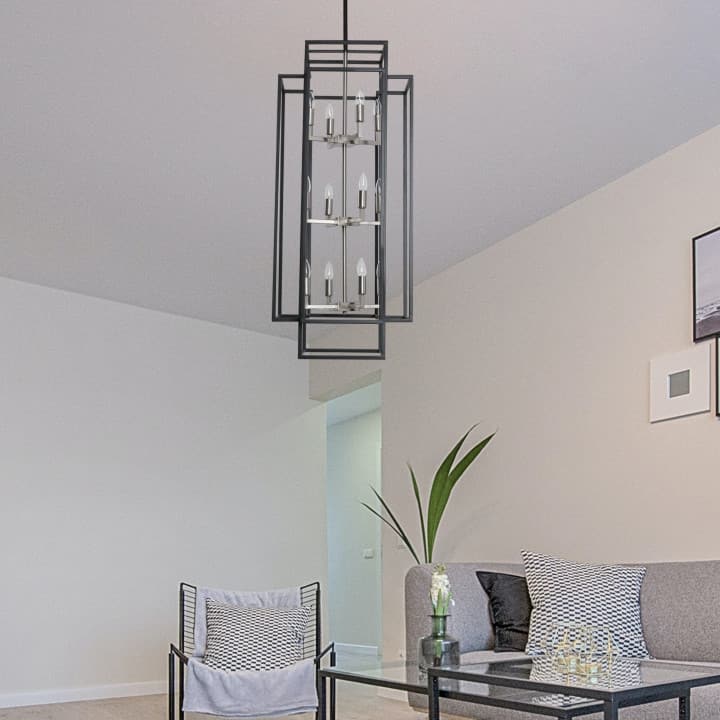 12-Light Lantern Tiered Chandelier Pendant Lighting Island
