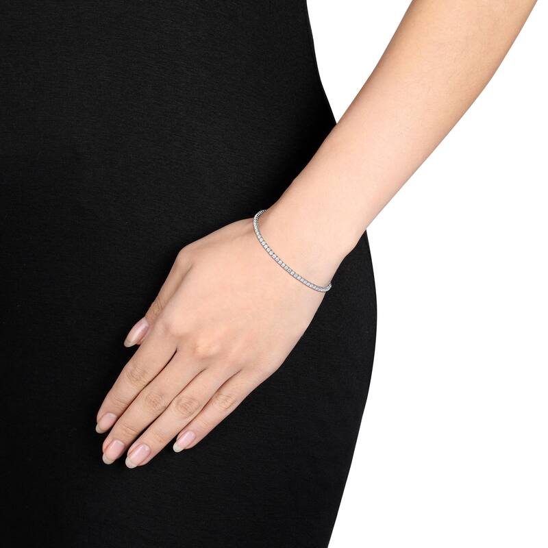 Miadora 14k White Gold Diamond Tennis Bracelet 1 1/3 to 6 1/10ct TDW