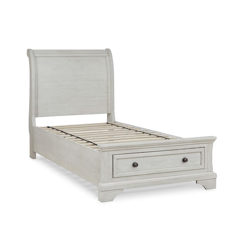 Signature Design by Ashley Robbinsdale Antique White Twin Sleigh Storage Bed