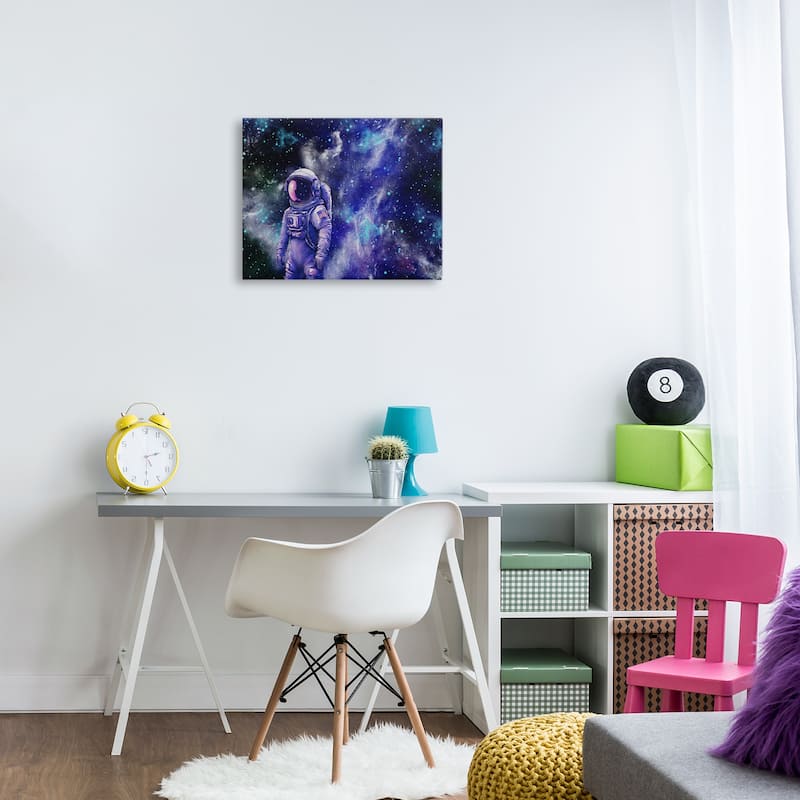 Stupell Astronaut with Blue Nebula Canvas Wall Art Design By Jesse Keith