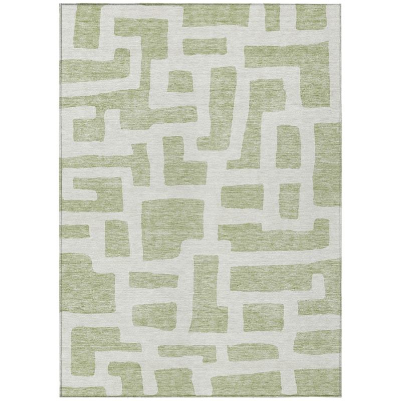 HomeRoots Abstract Transitional Rectangle Outdoor Rug