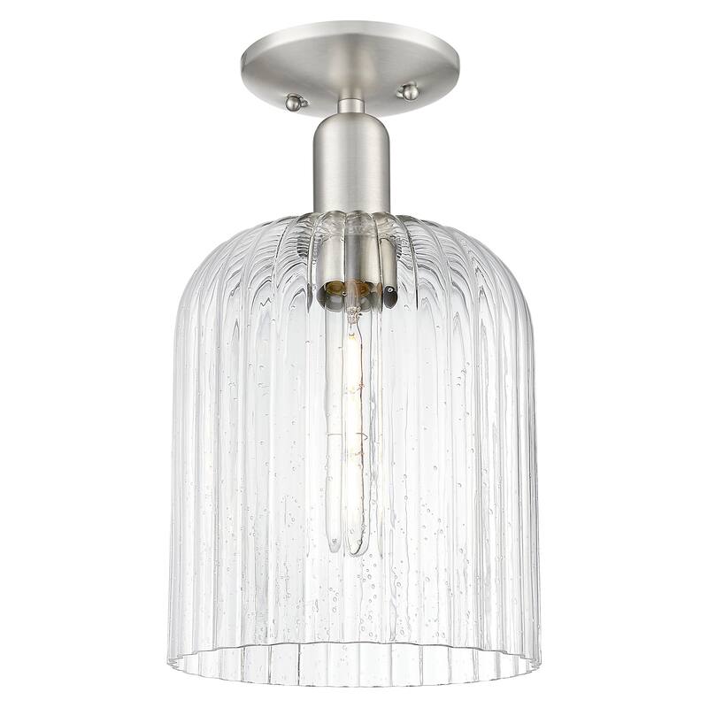 Innovations Lighting 716-1C-G559-8SDY Bridal Veil 8" Wide Semi-Flush - Brushed Satin Nickel