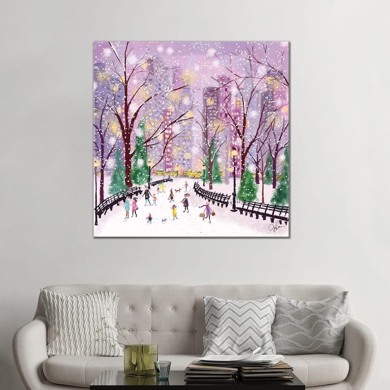 iCanvas "Snowy Night" by Joy Laforme Canvas Print