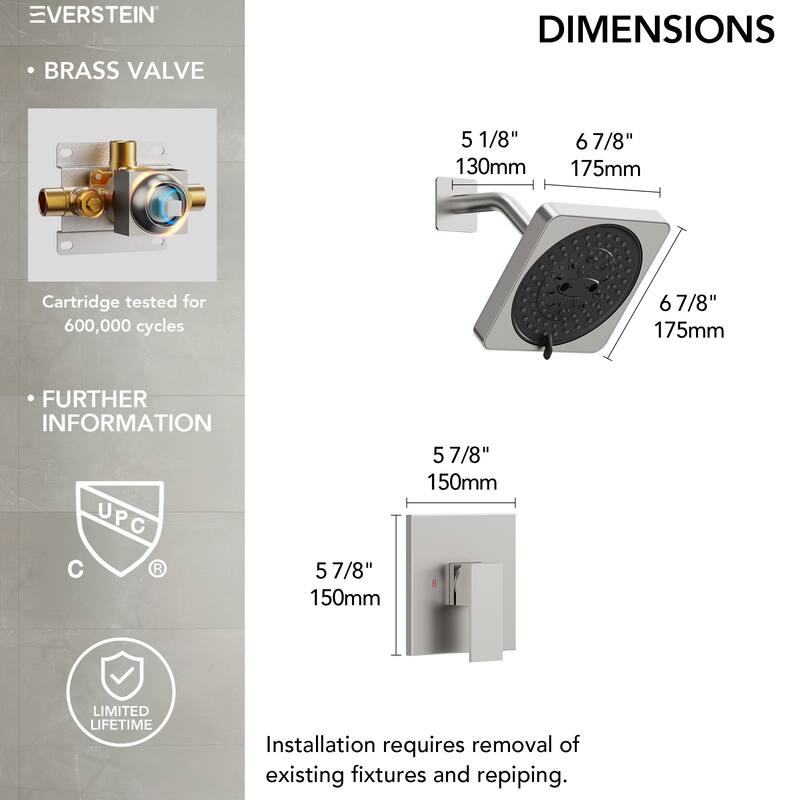 7-Spray Shower Faucet with 8 in. Widespread Double Handle Bathroom Faucet