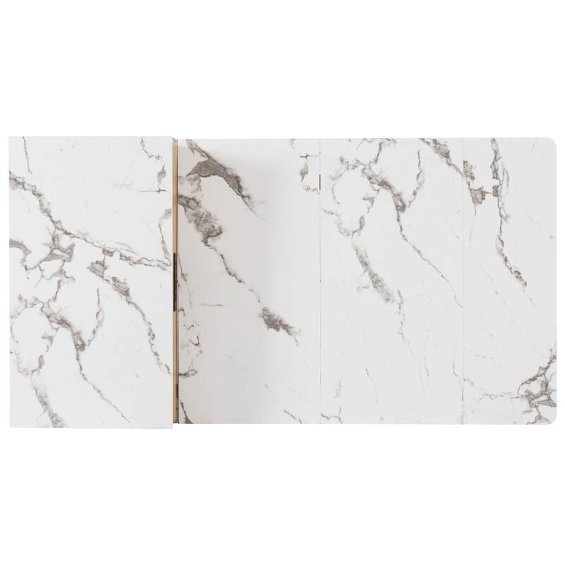 Kitchen Island with Extendable Dining Table, Moveable Island Table with Double-Sided Storage, Side Open Shelves & Power Outlet