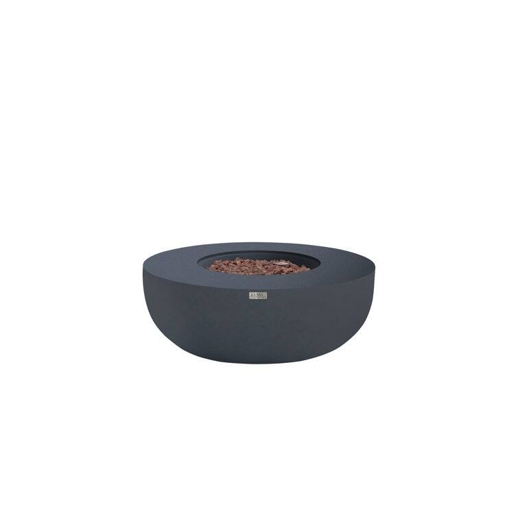 Eclipse 44" Round Outdoor Fire Pit Table by AMS Fireplace - Natural Gas - Dark Grey