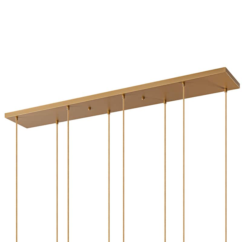 8-Light Linear Chandelier Modern Kitchen Island Light