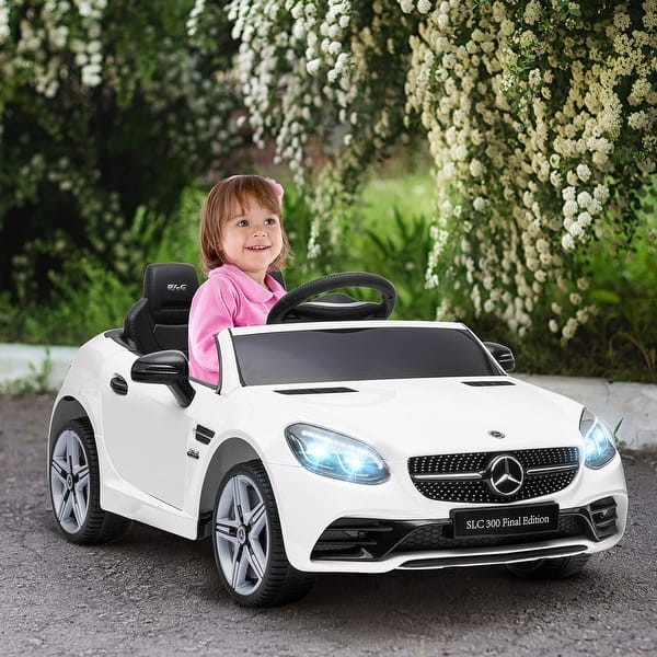 slide 2 of 9, Aosom Mercedes SLC 300 Licensed Kids Electric Car with Remote Control, 12V Battery Powered Kids Ride on Car White