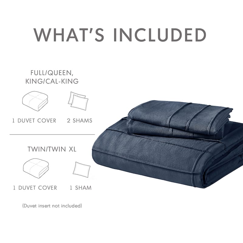 Chelsea Square Evans Pinch Pleated Soft Washed Boho Duvet Cover Set
