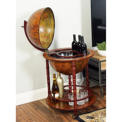 Sixteenth-Century Italian Replica Globe Bar With Wine Rack Holder