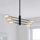 preview thumbnail 1 of 9, Cullerto 6L Matte Black and Gold Contemporary LED Pendant Light Adjustable Arms - 34.75-in W x 16.5-in H x 34.75-in D 34.75-in W x 16.5-in H x 34.75-in D - Matte Black and Antique Gold