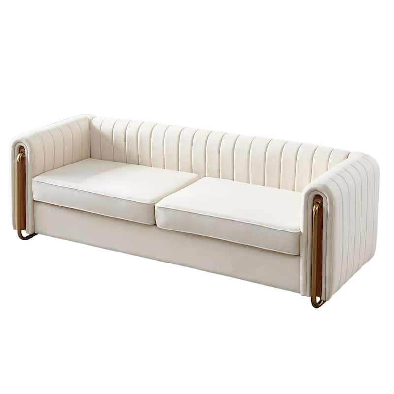 Contemporary Velvet Comfortable Sofa Couch 84.25''W for Living Room and Bedroom