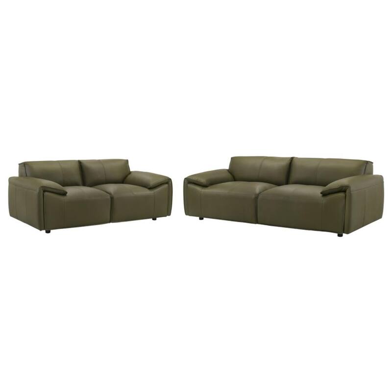 Tanner Top Grain Leather Loveseat, Sofa, or Living Room Set with Padded Arms