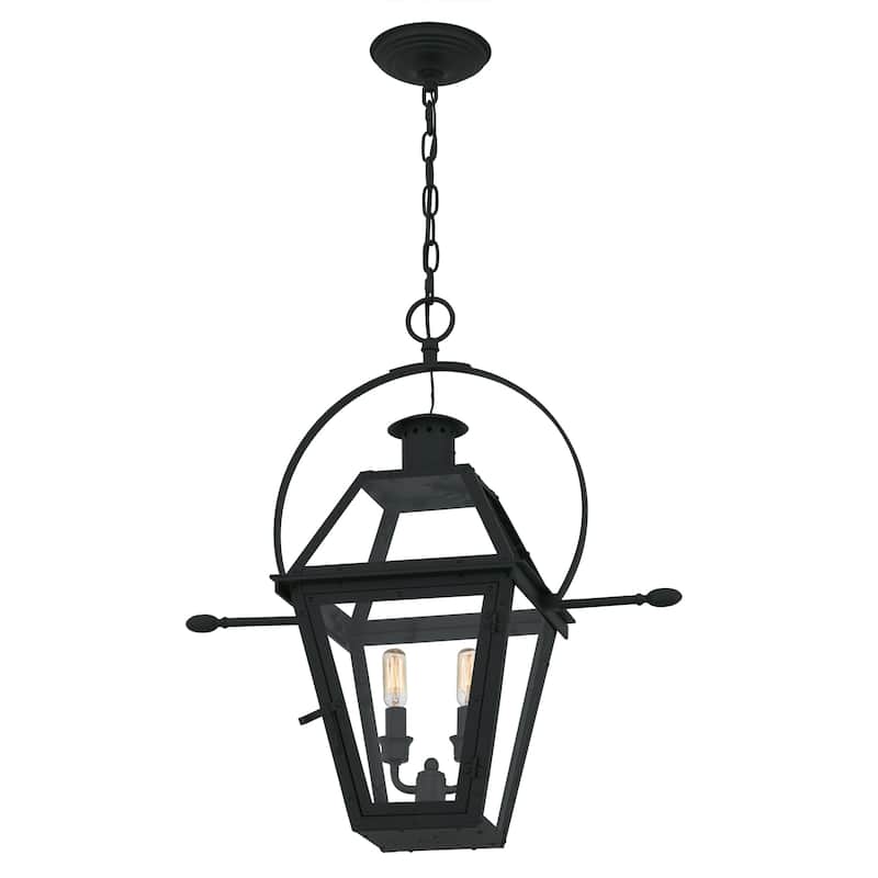 Rue De Royal 2-Light Earth Black Outdoor Hanging Lantern