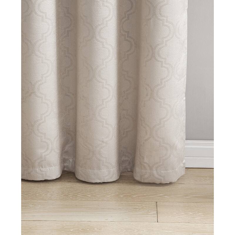 HLC.me Redmont Lattice Thermal Room Darkening Light Blocking Privacy Blackout Grommet Curtain Panels - Set of 2