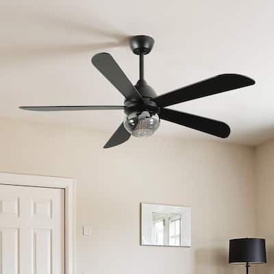 Moasis 42"/52" Ceiling Fan with Lights with Glass Lampshade and Remote Control