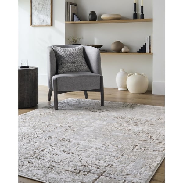 slide 2 of 15, Livabliss Sunrise Modern Abstract Area Rug Beige - 2' x 2' 11"