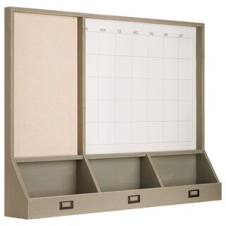 Fabric Pinboard and Monthly Calendar Wall Organizer with Storage