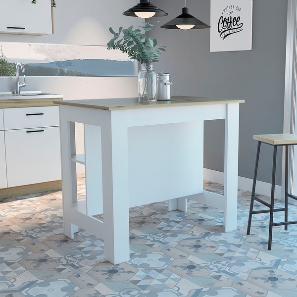TUHOME Cala Two-tone Kitchen Island. Opens flyout.