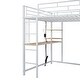 preview thumbnail 40 of 78, Modern Loft Bed with Desk & Wardrobe, Metal Loft Bed Frame with Shelves, USB Power Outlet, LED Light, for Kids Teens Adults