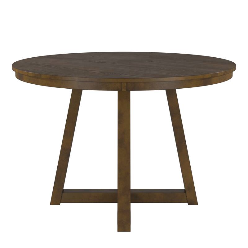 Harstad Wood Finish Fixed Top Round Dining Table by iNSPIRE Q Modern