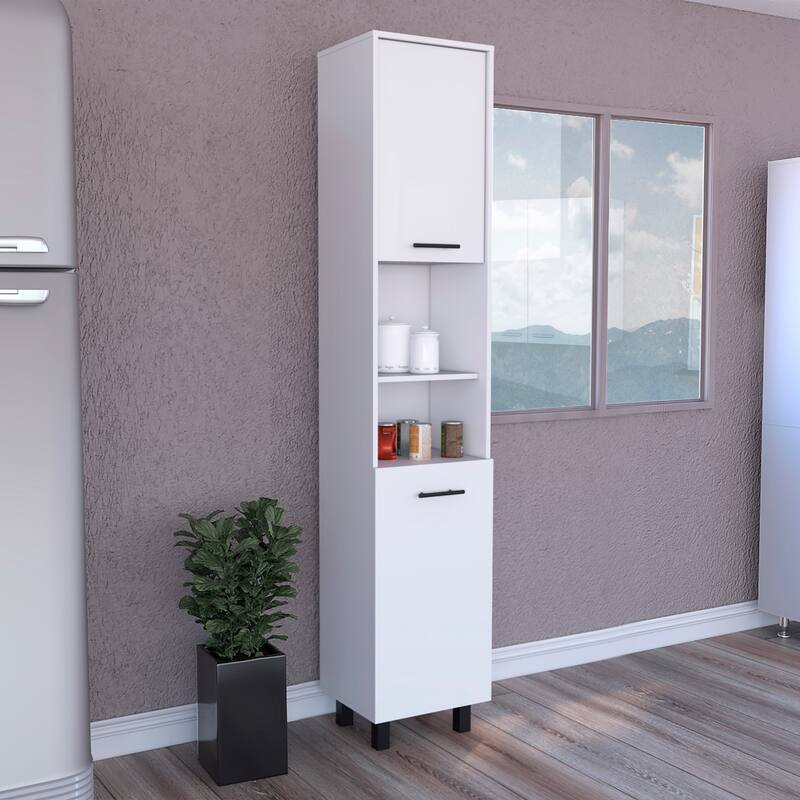 Pantry Cabinet Almada, Three Interior Shelves, White Finish,High quality and durable - White