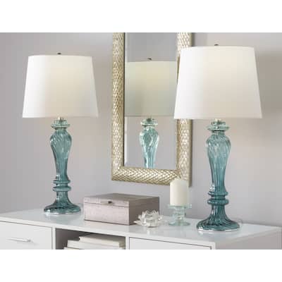 Silver Orchid Windsor 25" Glass Table Lamp (Set of 2)