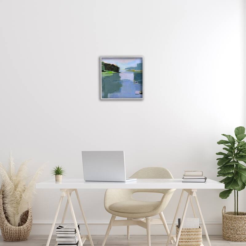 Stupell Water Reflection Abstract Framed Giclee Art Design By Kathleen Robbins