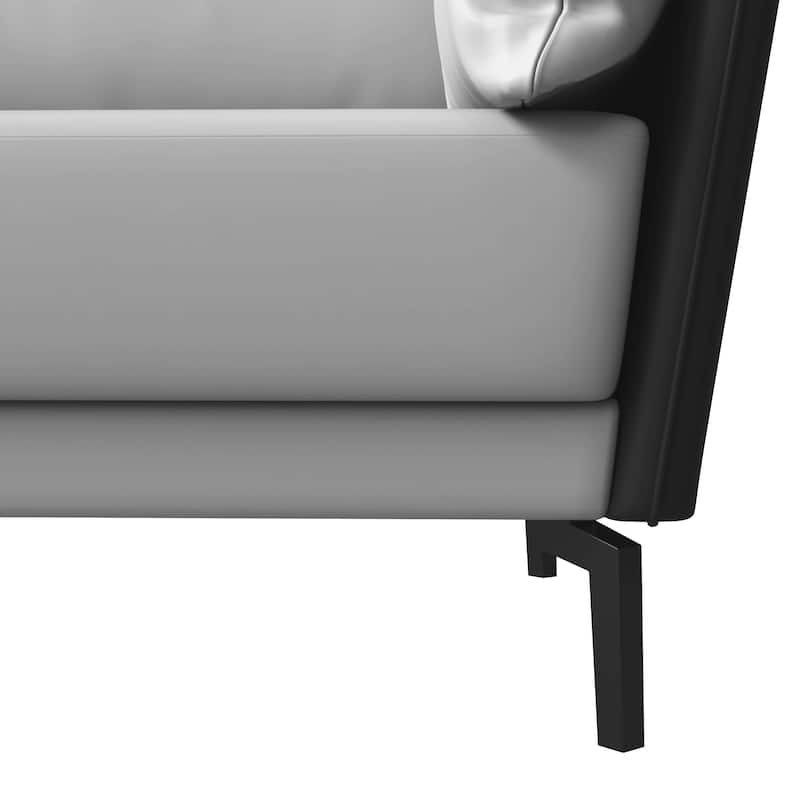 Luxify 3-Seater Leather Sofa in Upholstered Leather with Metal Legs & Removable Cushions for Living Room & Lounges
