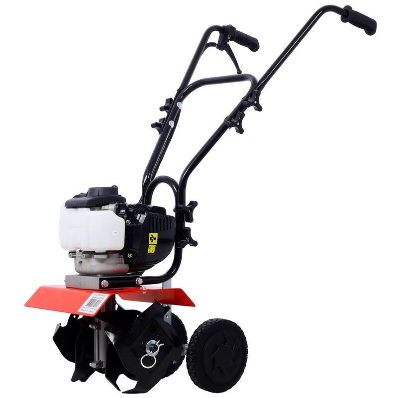 Mini Tiller Cultivator Gear Drive Transmission, Mini Cultivator with 4-Cycle Engine - Black