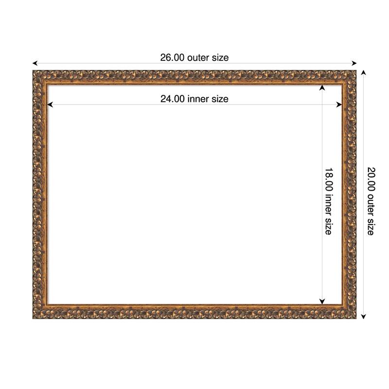 Amanti Art Antique Bronze Framed Dry Erase Magnetic Board - 26 x 20 in