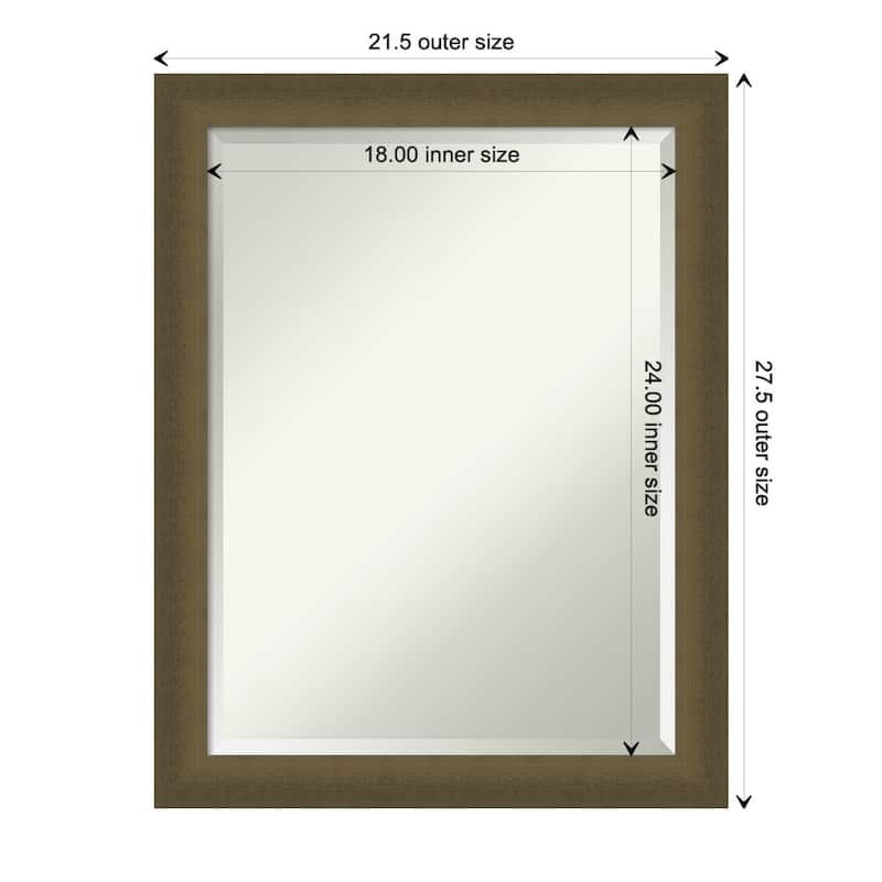 Blaine Narrow Beveled Framed Bathroom Vanity Wall Mirror - Blaine Light Bronze Narrow - Glass Size 18x24