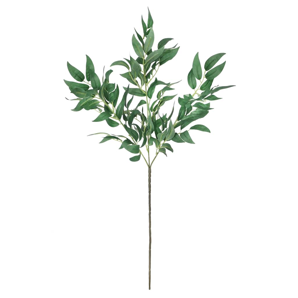 Set of 4 Artificial Willow Leaf Stem Plant Greenery Spray Branch 27in - 27" L x 9" W x 9" DP