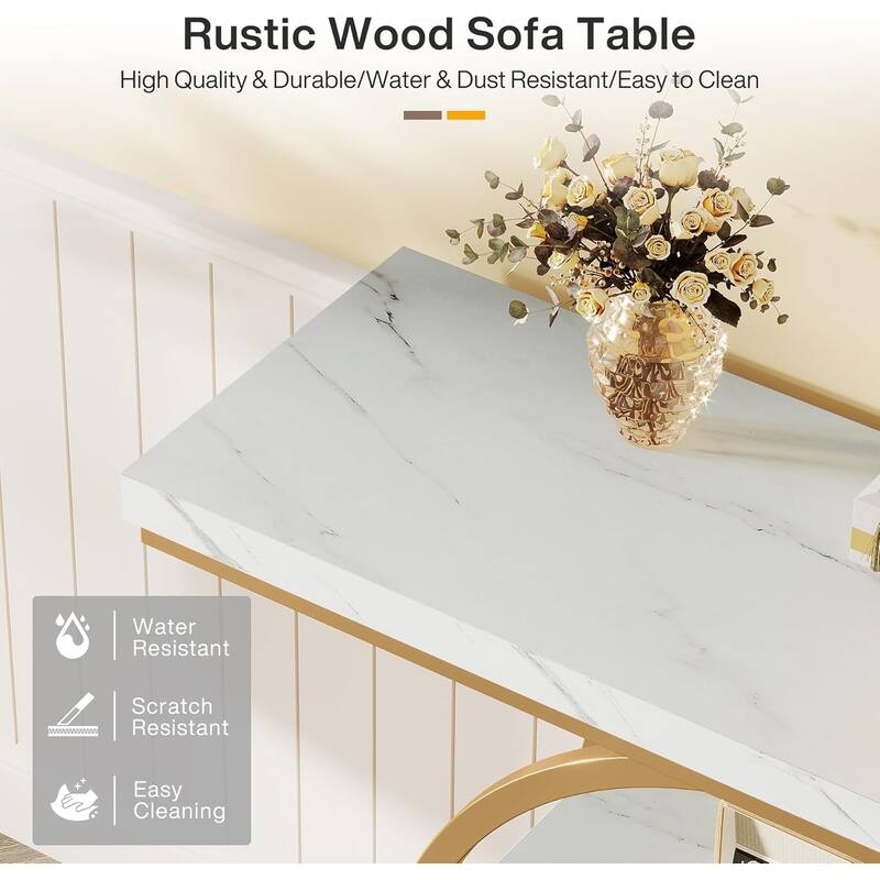 41.3" Console Table Sofa Table Entryway Console Table Narrow Wood Accent Tables