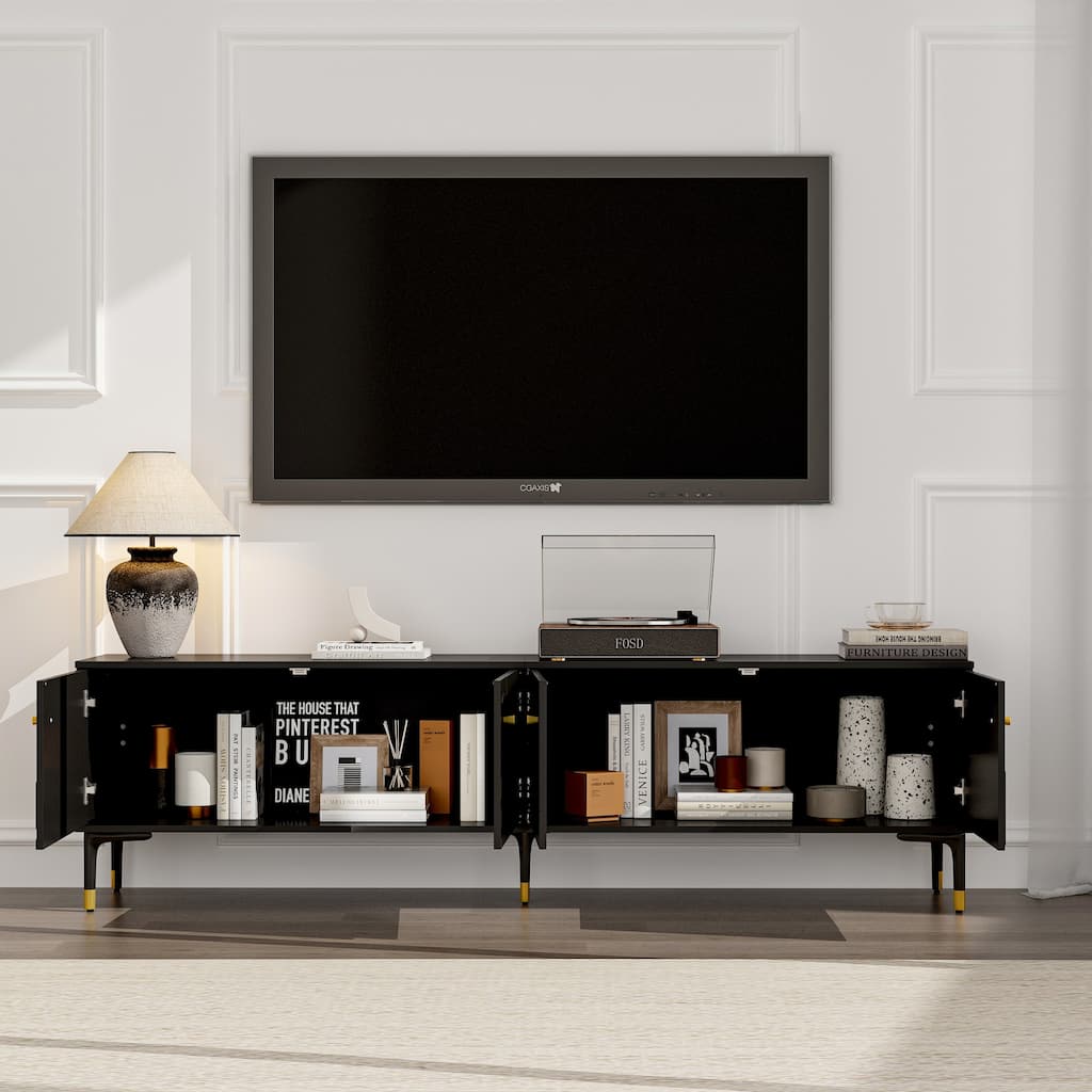 78.7 Inch TV Stand Entertainment Center with 2 Cabinets Media Console