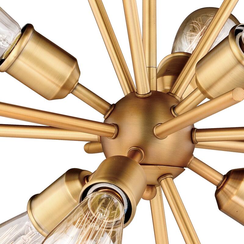 Estelle 6 Light Brass Mid-Century Modern Sputnik Pendant - 19-in W x 19.5-in H x 19-in D