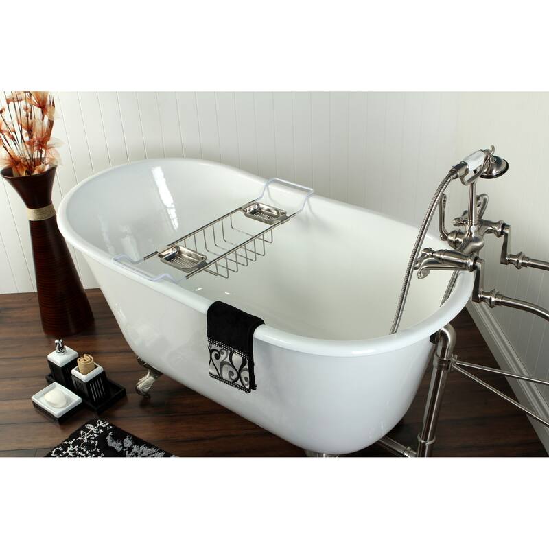 Kingston Brass Aqua Eden 53" Clawfoot Cast Iron Soaking Tub with