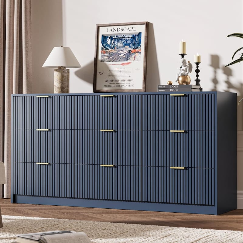 9-Drawer Dresser 63" W - Blue