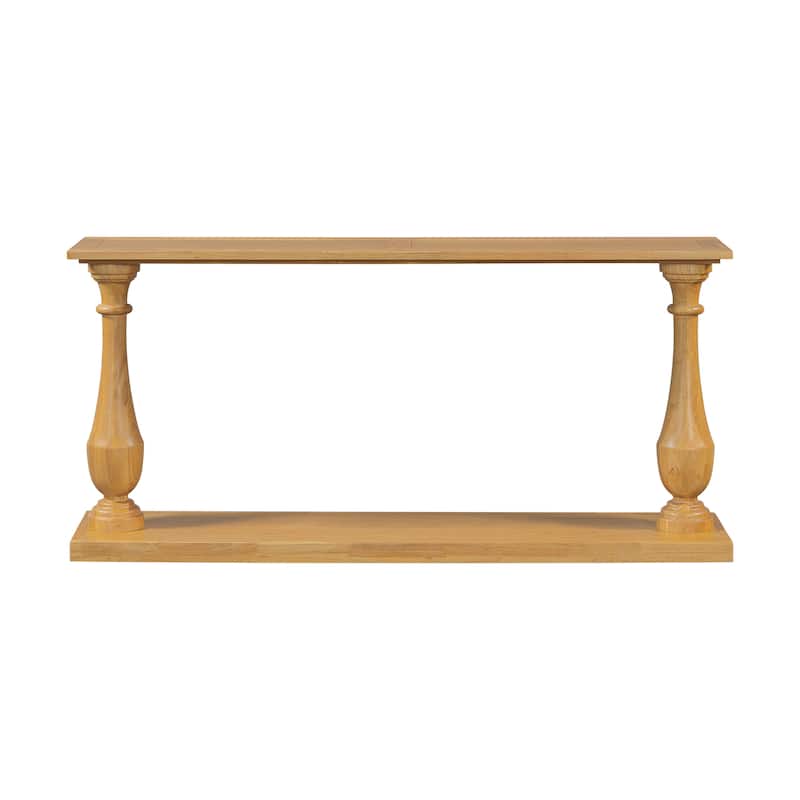 Roomfitters Vintage Console Table with Tapered Legs, Narrow Entryway Table with Shelf for Living Room Hallway